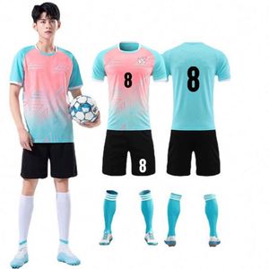 Camiseta de Fútbol Personalizada con Nombre y Número del Equipo, Uniforme de Fútbol Transpirable de Secado Rápido con Manga Corta de Malla para Entrenamiento - Product Image 1