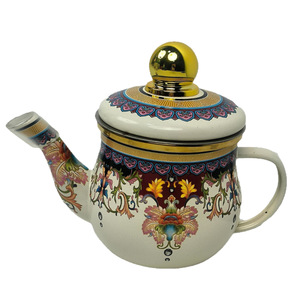 Pichet à eau vintage en émail de 0,5 L, grande capacité, pour eau froide, thé au lait et infusion de thé en restaurant - Product Image 1