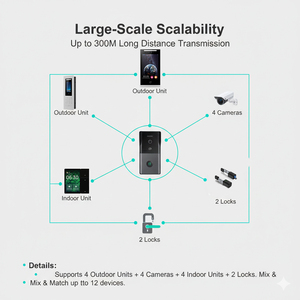 Videoportero HIWINK 2K <span class=keywords><strong>de</strong></span> 2 Cables, Sin Necesidad <span class=keywords><strong>de</strong></span> Cableado, Intercomunicador para <span class=keywords><strong>Apartamentos</strong></span>, Gran Angular, Estación Exterior <span class=keywords><strong>de</strong></span> Aluminio, Compatible con la Aplicación Tuya - Product Image 2