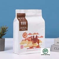 Emballage personnalisé pour aliments pour chiens, fond carré, recyclable, qualité alimentaire, impression en gravure, sac laminé PET/PE avec fermeture éclair pour chewing-gum, sushi