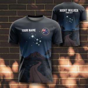 T-shirt personnalisé avec nom pour la Journée de l'Australie, drapeau australien, nuit étoilée, galaxie, croix du sud, 26 janvier - Product Image 1