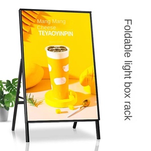 Afficheur <span class=keywords><strong>LED</strong></span>, panneau d'affichage, verre trempé, cadre métallique pliable, support de sol, station de recharge mobile verticale, boîte lumineuse, publicité - Product Image 5
