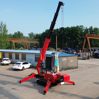 Mini-grue araignée portable de 5 tonnes, type chenille, grue araignée hydraulique pour opérations en entrepôt et dans les espaces étroits
