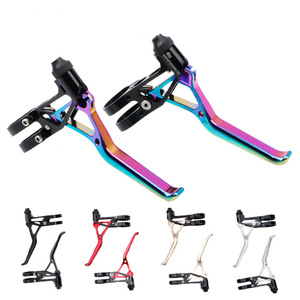 Conjunto de Alavancas de Freio V-<span class=keywords><strong>Brake</strong></span> Ultra-Leves de Alumínio 64g Usinadas em CNC 6061 para BMX MTB Bicicleta de Estrada Design de 2 Dedos Pastilhas de Freio Incluídas 6 Cores - Product Image 1