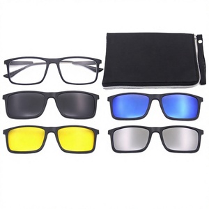 Magnetic 5 Pcs UV400 Polarized <b>Clip</b> on Sunglasses PC Frame for Night Driving - Product Image 1