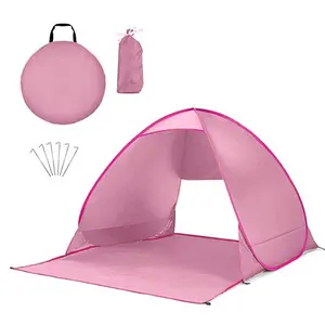 Tenda pantai Mini, Pop Up, tenda Mini Pantai semua ukuran besar, sistem ventilasi 2 orang, tenda Cabana pantai otomatis Pop Up