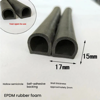 Joint en mousse de caoutchouc creux en forme de D avec adhésif simple face, bande EPDM imperméable et absorbant les chocs pour les boîtiers électriques