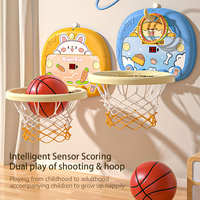 Ensemble de tir d'intérieur-Support de basket-ball de porte murale avec ventouse-Anneaux et jeu de lancer-Jouets de capuche de basket-ball pour enfants