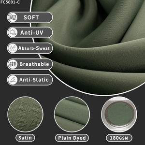 Kunden spezifischer 100% Polyester weicher Satin Krepp Abaya Stoff 180gsm Stretch atmungsaktiver <span class=keywords><strong>Nida</strong></span> Chiffon für anti statische Damen kleider - Product Image 2