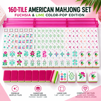 Set Ubin Mahjong Akrilik untuk Permainan Keluarga di Meja Kopi, Bermain Bersama Anak-Anak, Orang Tua, Dewasa, dan Teman, Acara Berkumpul Akhir Pekan