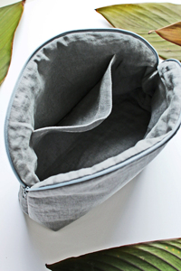 Custom Double Layer Sturdy Thick Linen Make up <strong>Bag</strong>. Make up Pouch. Natural Make up Linen Toiletry <strong>Bag</strong> - Product Image 5
