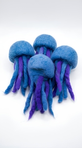 Handmade Traditional Certified Wool Jellyfish <b>Ornament</b> Blue Purple Cartoon Animal Shape Small Indoor Festive <b>Christmas</b> Wall - Product Image 2