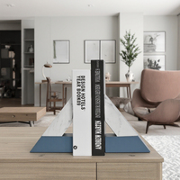 Best-seller nordique minimaliste décoration de la maison résine bleu et blanc couleur Splash-ink géométrique triangulaire personnalisé serre-livres
