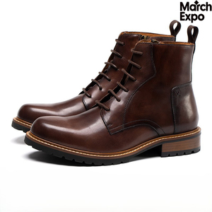 <span class=keywords><strong>Stivaletto</strong></span> da Uomo in Vera Pelle, Formale, Leggero, Traspirante, Comodo, con Lacci, per Aumentare l'Altezza - Product Image 2