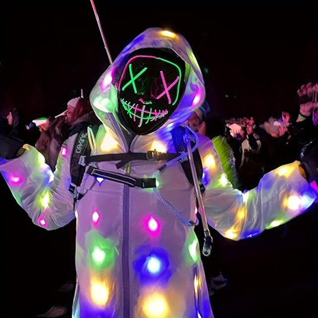 Luminous LED Clothes Night Light up Jacket Pants Men Halloween Birthday Party Supplies Hiphop Glowing Clothing Dance New Year