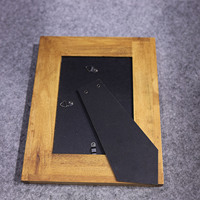 Cadre en bois marron simple avec bandes surélevées | Cadres photo en bande de bois dimensionnels à large profil pour table décorative