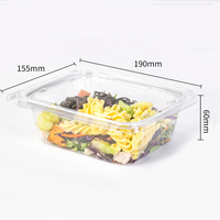 Boîte d'emballage à emporter pour salade, transparente, recyclée, 32/48 oz, en plastique PET/rPET, avec opercule inviolable, pour salades de fruits