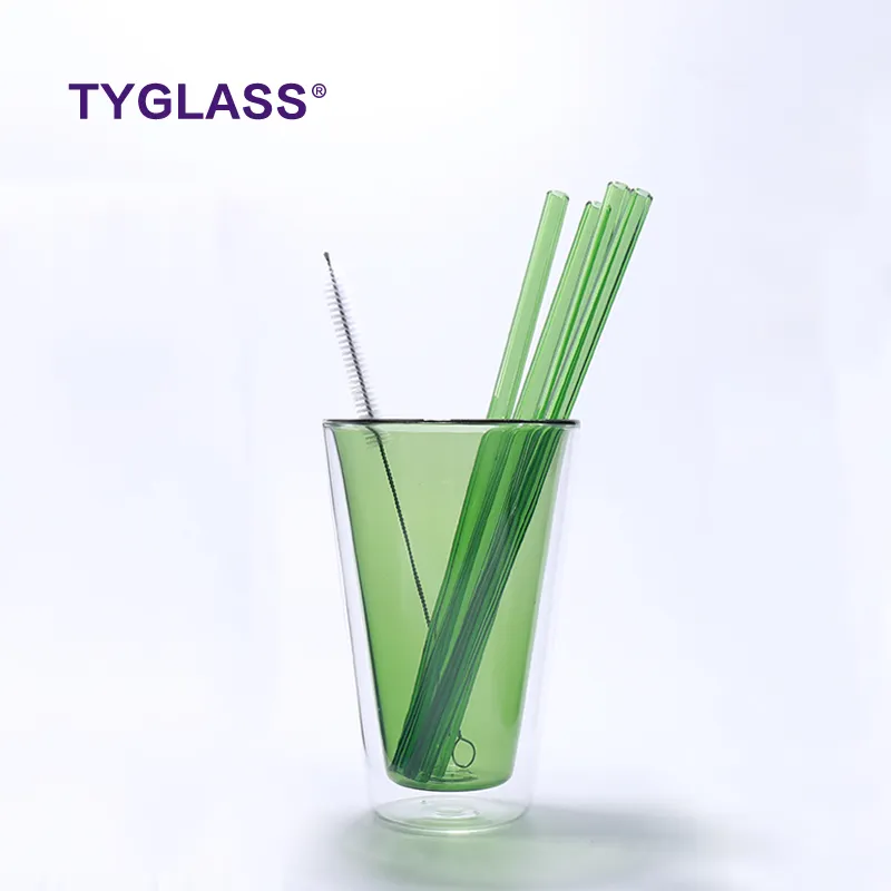 Pailles en verre Offre Spéciale sans plomb réutilisable saine borosilicate 3.3 droit clair pailles à boire en verre