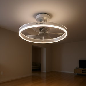 D0100XFPA1W LED <b>Ceiling</b> Fan With <b>Lights</b> 32-48 Inches 5 Blades DC Motor <b>Remote</b> <b>Control</b> Flush Mount Modern Design - Product Image 2