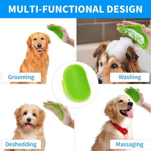 Factory Price Adjustable <b>Ring</b> Handle Rubber Pet <b>Cat</b> Dog Hair Removal Cleaning Soothing Massage Shampoo Bath Brush - Product Image 4