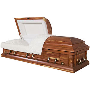 Fournitures funéraires Cercueil humain Surface originale naturelle Bois de pin massif Crémation Cercueil en bois Adulte Eco Cercueil - Product Image 3