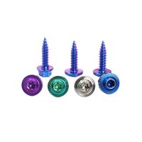 Tornillo Autorroscante de Titanio GR5 Métrico DIN M4 de Rosca Fina, Tornillo Especial para Modificación de Motocicletas, Acabado Anodizado Azul