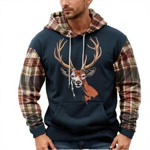 Sweat-shirt Western Personnalisé à Logo surdimensionné, Impression 3D Cerf, Sweat à Capuche Homme Anti-Boulochage Anti-Rétrécissement Sans Fermeture Éclair ODM - Product Image 3