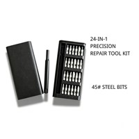 Jeu de tournevis de précision 24 en 1 magnétique 45 #   Embouts en acier pour outils de réparation de téléphones, ordinateurs portables et ordinateurs