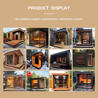 Sauna Exterior de Madera con Techo a Dos Aguas, Resistente a la Lluvia, con Opciones de Doble Estufa, Especificaciones Personalizadas, Sauna Exterior en Forma de A