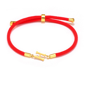 Pulsera Tejida con Dijes de Letras y Pedrería, Aleación de Zinc, Joyería Unisex, Regalo de Moda - Product Image 5
