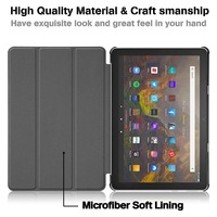 Étui intelligent pour tablette en TPU pour Fire HD 10 2023/2021/2020 10.1 pouces étui en PU conception de protection porte-crayon fonction Pro