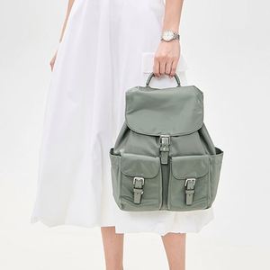 Unisex Large Nylon Backpack Fashionable Letter Pattern Multiple Pockets <b>Waterproof</b> <b>Drawstring</b> Closure Eco-Friendly Students - Product Image 6