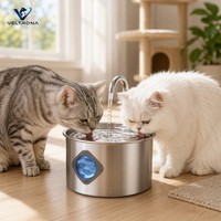 Bebedero para Mascotas VELTRONA de 2.2L, Acero Inoxidable 304, para Perros y Gatos, con Circulación Automática y Diseño Desmontable
