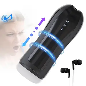 Mainan Masturbator pria, Cup masturbasi teleskopik untuk pria tenggorokan dalam Oral Vagina hisap mesin seks bergetar
