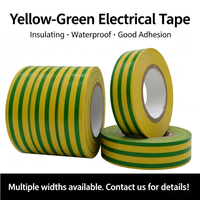 Ruban adhésif électrique en PVC jaune-vert, isolant, imperméable, résistant à l'usure, auto-adhésif pour le marquage et la protection des faisceaux de câbles.