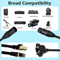 Câble audio XLR3 mâle vers RJ45 femelle avec connecteurs, conducteur en acier plaqué cuivre, modèle YR-L-40-B3 pour la série de contrôleurs DMX-CON