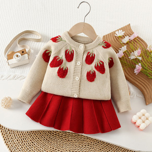 All'ingrosso maglione da ragazza autunno inverno nuovo stile vestito a maglia da ragazza a maniche lunghe Cardigan vestiti per bambini - Product Image 3