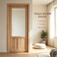 Puerta Interior de Vidrio con Marco Elegante y Material Antimoho para Decoración de Lavandería Urbana