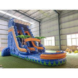 Château gonflable aquatique Palm Tree avec toboggans pour enfants - Product Image 3