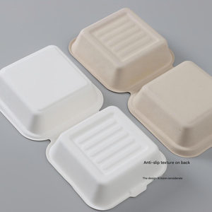 Boîte d'emballage personnalisée pour aliments, boîte à lunch carrée jetable de 6 pouces, design gaufré tendance - Product Image 3