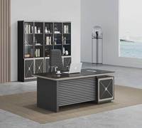 Bureau de direction moderne en forme de L, ensemble de bureaux de luxe pour PDG, directeur, patron, manager