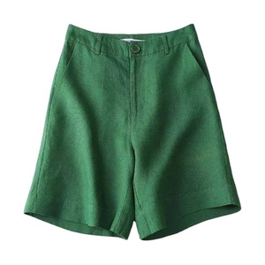 Vente en gros de shorts en coton de chanvre pour femmes nouvel été taille haute décontracté pantalon à jambes larges shorts décontractés pour femmes - Product Image 1