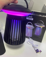 Lámpara para matar mosquitos, tipo de descarga eléctrica, para el hogar, para acampar al aire libre, luz nocturna colorida, señuelo automático para mosquitos y asesino de moscas