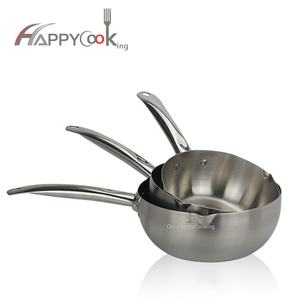 Commercio all'ingrosso prezzo più basso in acciaio inox salsa di pan pentole pentola con maniglie, pentola di acciaio inox pancia stufe - Product Image 5