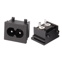 Prise SCART LZ-8-1S1 IEC60320 C8 à contact en cuivre, certifiée CCC, 2,5A 250V AC, à fixation rapide, noire, pour masseur de pieds et appareil de massage amincissant (PCB)