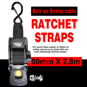 50mm X 2,8 M Heavy Duty 1500kg Sistema de correa de popa de <span class=keywords><strong>barco</strong></span> retráctil atornillado Correa Marina popa Remolque Amarres - Product Image 2
