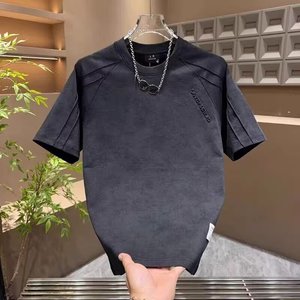 T-shirt da <span class=keywords><strong>uomo</strong></span> estiva casual a <span class=keywords><strong>mezza</strong></span> <span class=keywords><strong>manica</strong></span> con stampa tie-dye e scritta in rilievo, girocollo, ideale per il dropshipping - Product Image 6