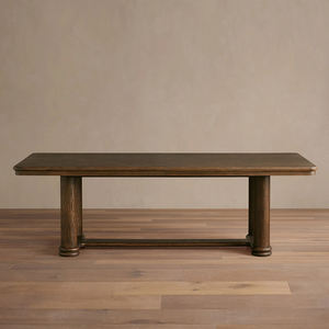 Solid <b>Wood</b> Extensible Dining Table Modern Traditional Design Stable Rectangle American <b>Rustic</b> Wooden Dining Table - Product Image 1