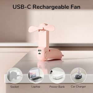 Mini ventilateur électrique portable rechargeable par USB avec 3 vitesses, petit ventilateur pliable de poche - Product Image 4