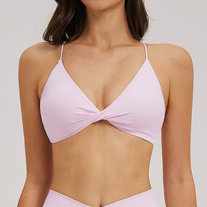 Soutien-gorge de sport brossé à col en V et fines bretelles pour femme – Idéal pour le fitness et la gym - Product Image 5